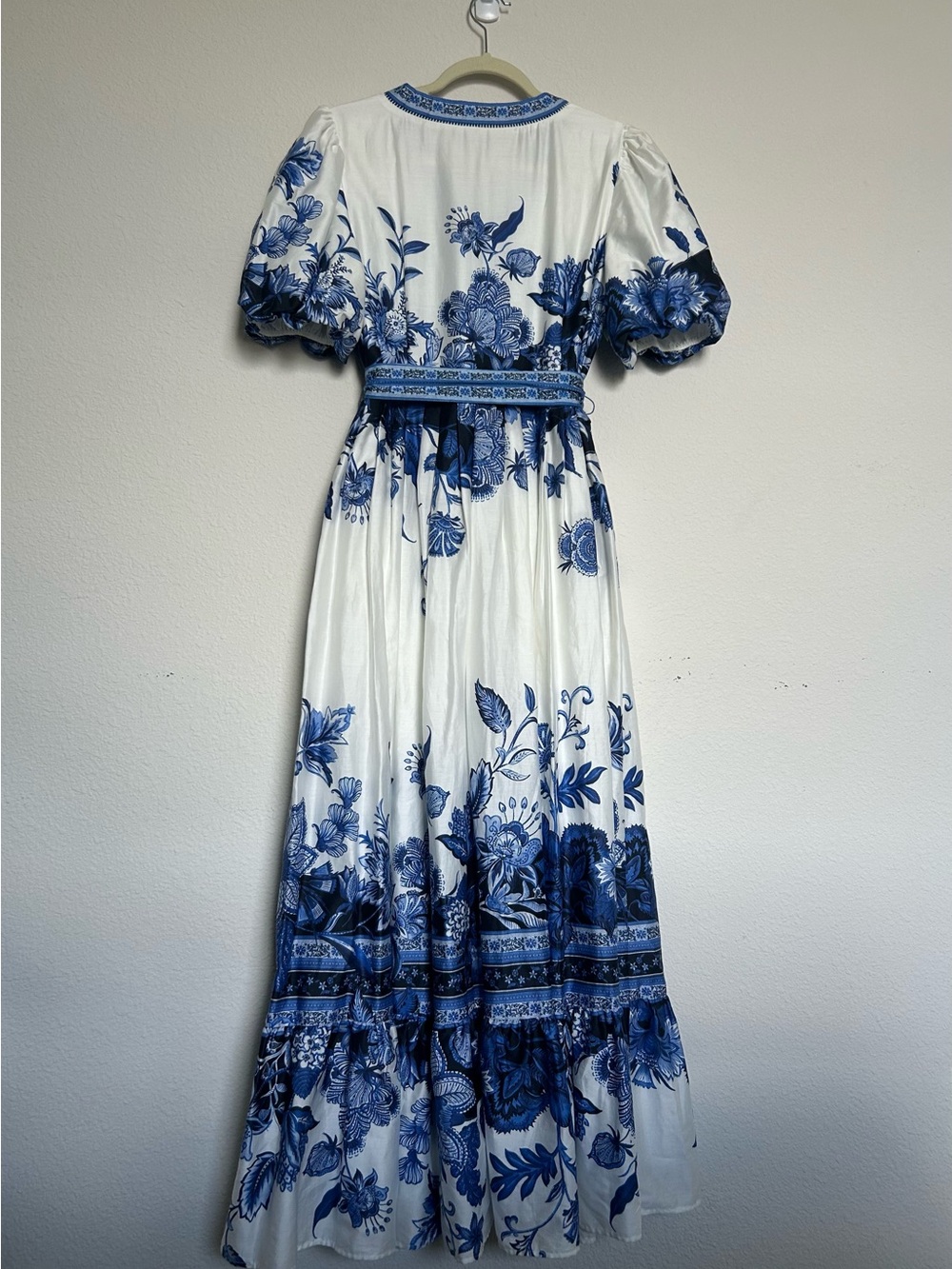 ANTONIO MELANI White & Blue Floral Maxi Dress - Picture 3 of 10